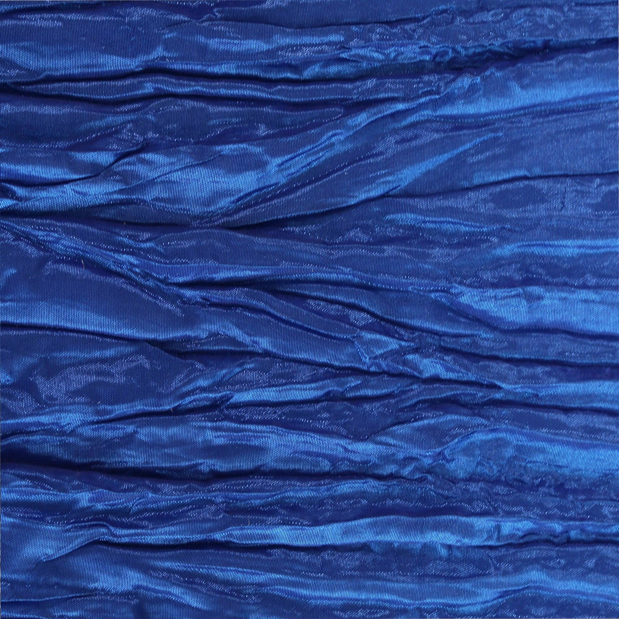 YOUR CHAIR COVERS - Wholesale Tablecloth - 132 inch Crinkle Taffeta Round Tablecloth Royal Blue3
