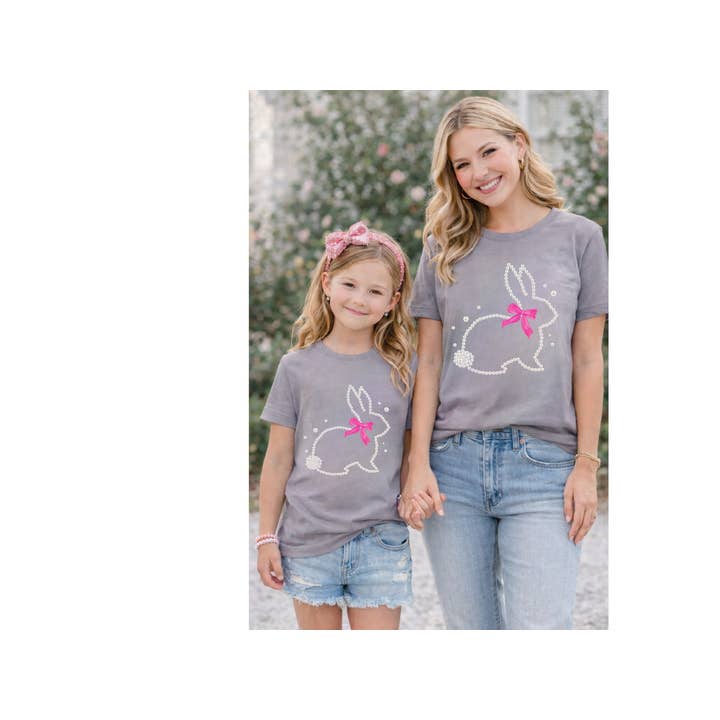 Parelkonijn Mama & Ik Set | Paasmatchende T-shirts voor wholesale door Texas Twisted Wholesale