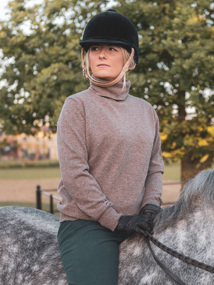 CHALK - Wholesale Knit Sweater - Women's - Martha Roll Neck Jumper | Dark Biscuit5