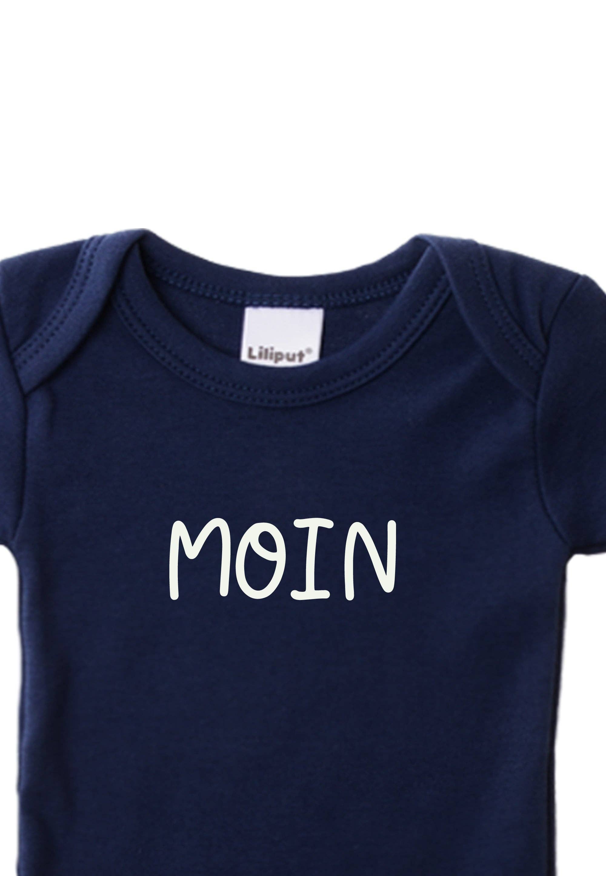 Liliput - Wholesale Bodysuit (Non-Footed) - Baby - 2-pack of short-sleeve V-neck bodysuits in navy and gray with "Moin" print4