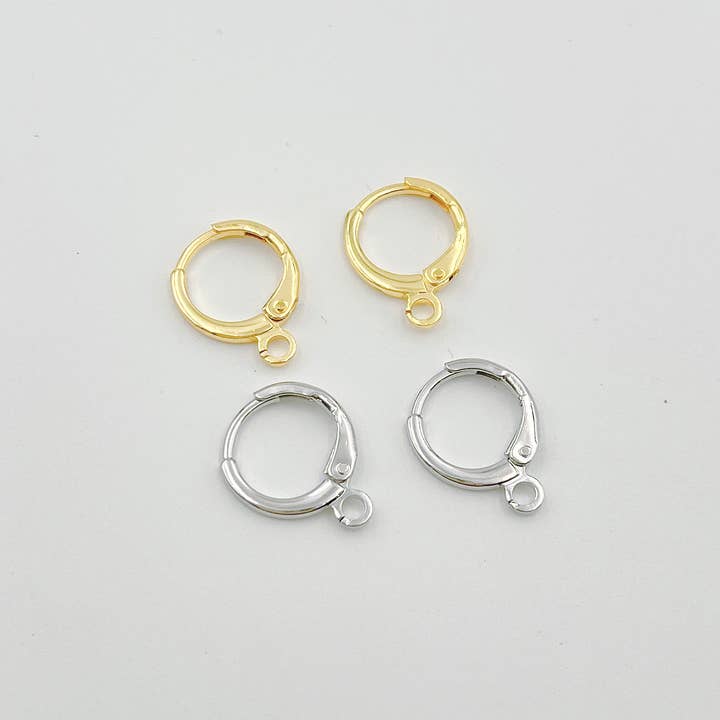 1 pair Simple Round One Touch Earring, Hoop Earring, ER137 for wholesale by Beads Creation