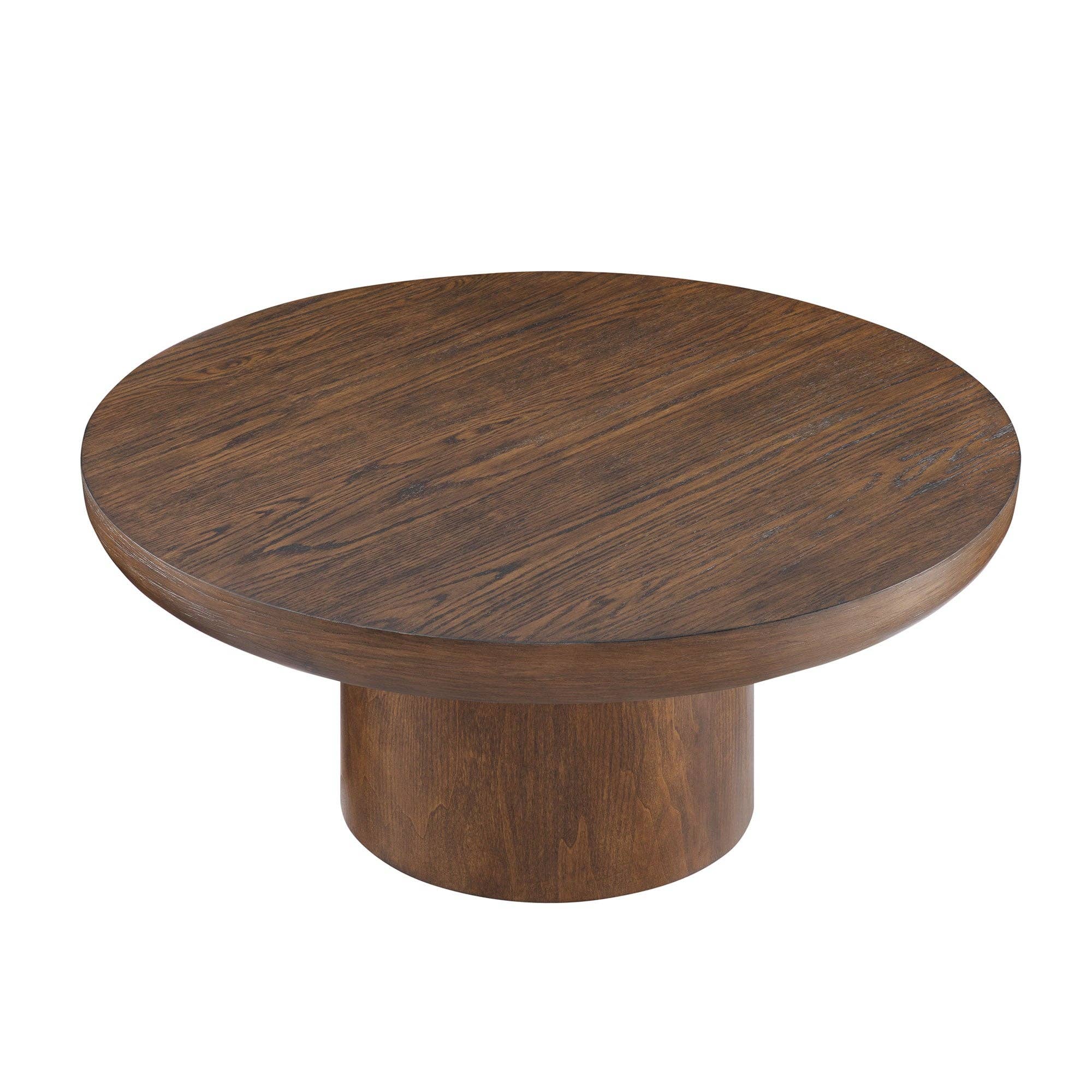HOMYCASA DESIGN INC - Wholesale Coffee Table - Brutoni 36" Round Soild Wood Coffee Table with Sculpted Pedestal Base3
