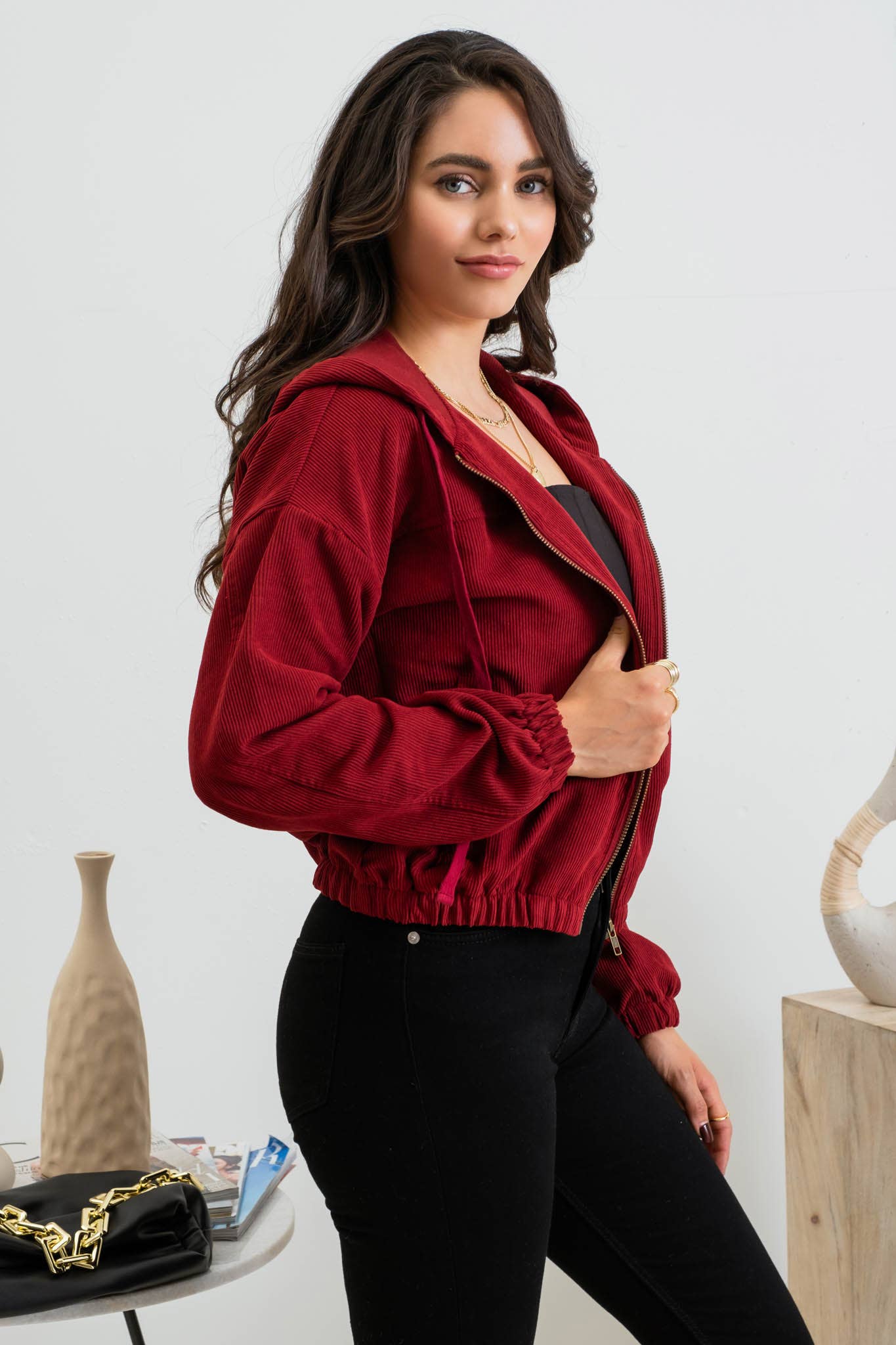 Blu Pepper – Blusão - Mulher por atacado – CASACO DE VELUDO COM ZÍPER39