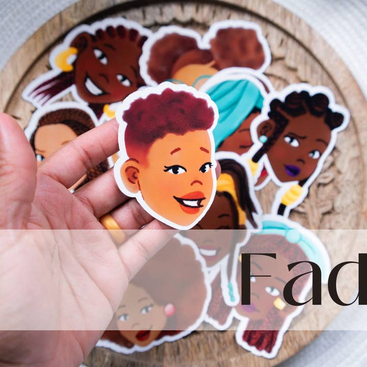 Pounded Yam Productions - Wholesale Sticker - Black Girl Hairstyles Stickers: Afro6