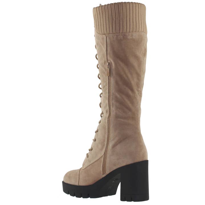 SOBEYO - Wholesale Combat/Military Boots - Women's - Women's Chunky Platform Combat Boots Knit Cuff13