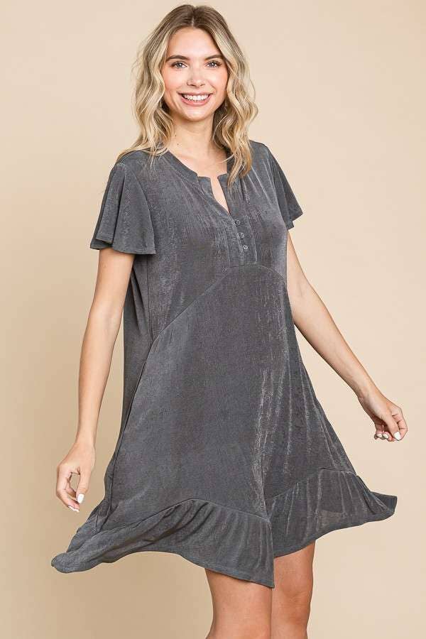 Culture Code - Wholesale Dress - Women's - CRD1501 - UNEVEN RUFFLE HEM FLARE DRESS6