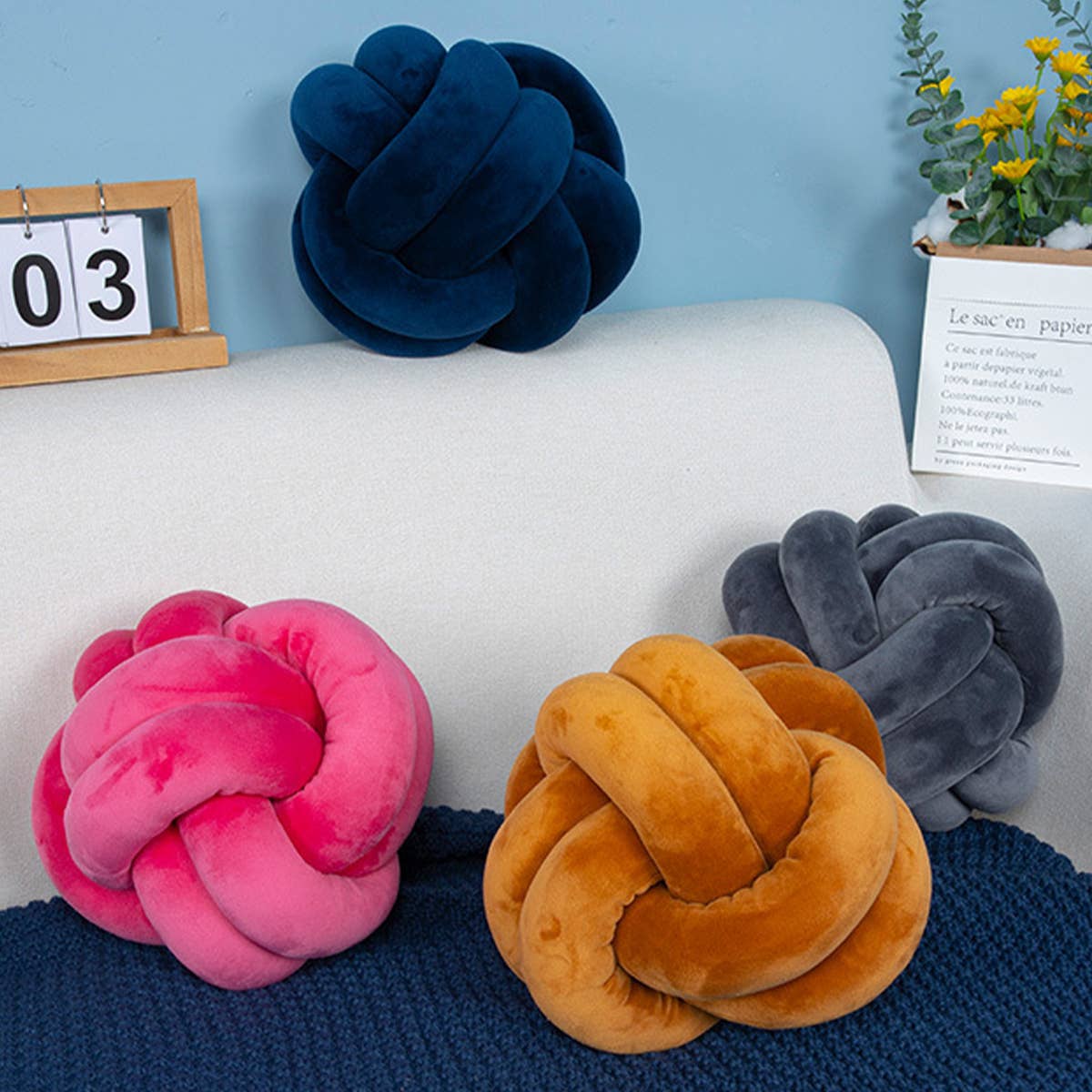 ACCITY - Wholesale Throw/Decorative Pillow - KNOT WITH TWO STRANDS OF ROPE PILLOW CUSHION_CWMM085910