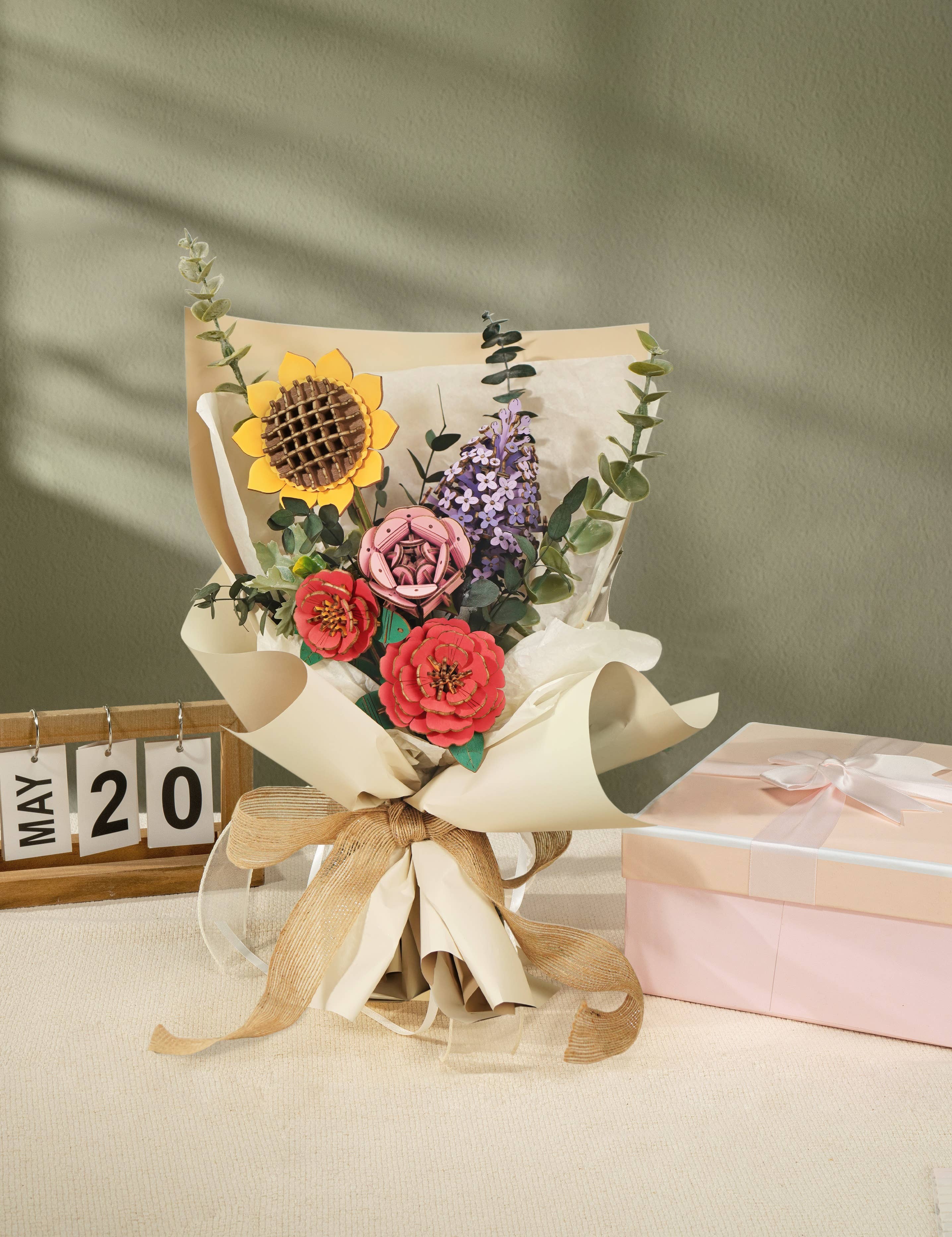 Robotime – Großhandel Bastelset – TW031 Rote Kamelie Robotime Rowood 3D-Puzz aus Holz zum Selbermachen6