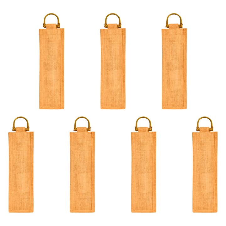 ecojutebags - Wholesale Wine Gift Bag - Eco Jute Wine Bags 7-Pack with Wooden D Handles for Gifting24