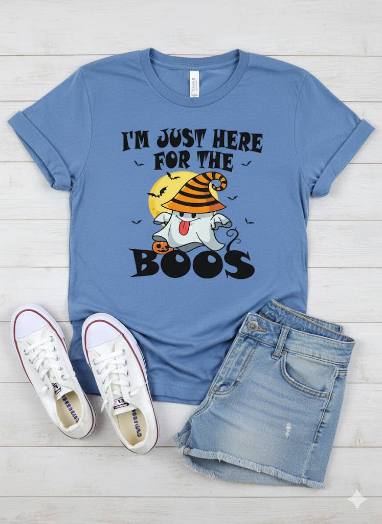 TheKingShirt - Wholesale Screen Printed T-Shirt - Women's - Ghost I'm Here For The Boos Halloween Tee