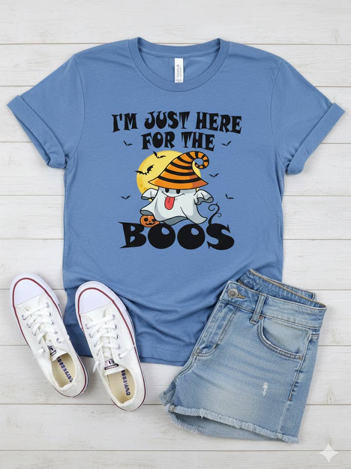 TheKingShirt - Wholesale Screen Printed T-Shirt - Women's - Ghost I'm Here For The Boos Halloween Tee0