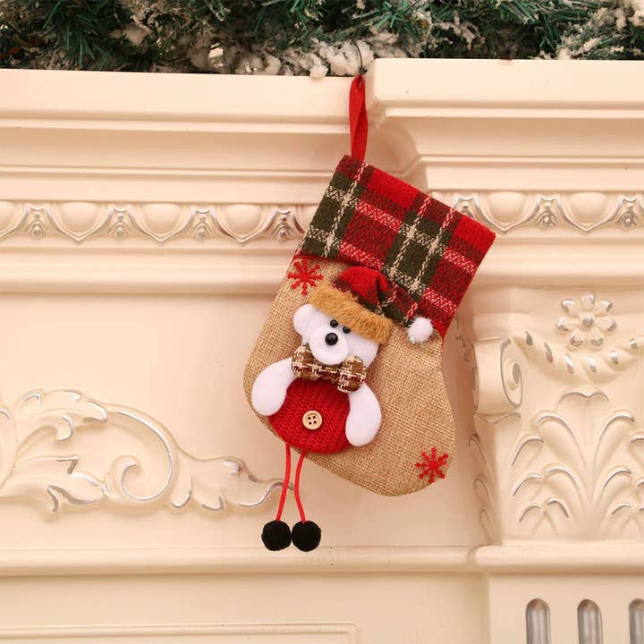 UNISHE - Wholesale Christmas decoration - Decor Christmas Stocking Hanging Ornament Gift Bag ZK37053