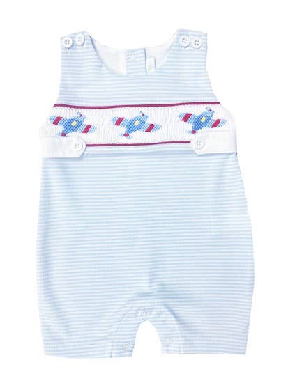 Mono de algodón pima a rayas fruncido para aviones para venta al por mayor de Baby Threads