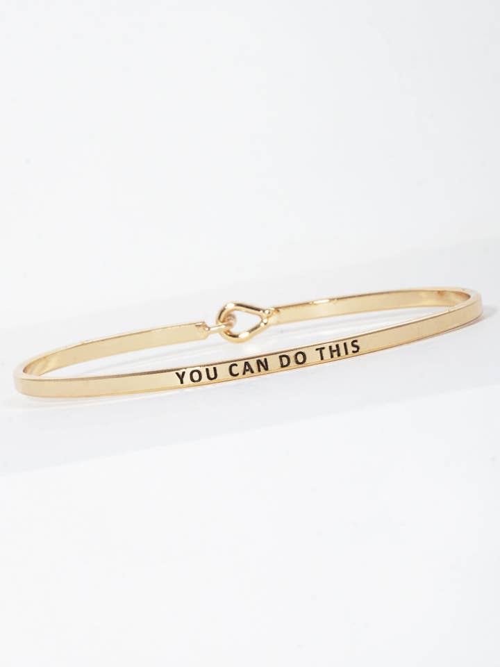 You Can Do This Engraved Inspirational Bangle Bracelet for wholesale by Wild Honey