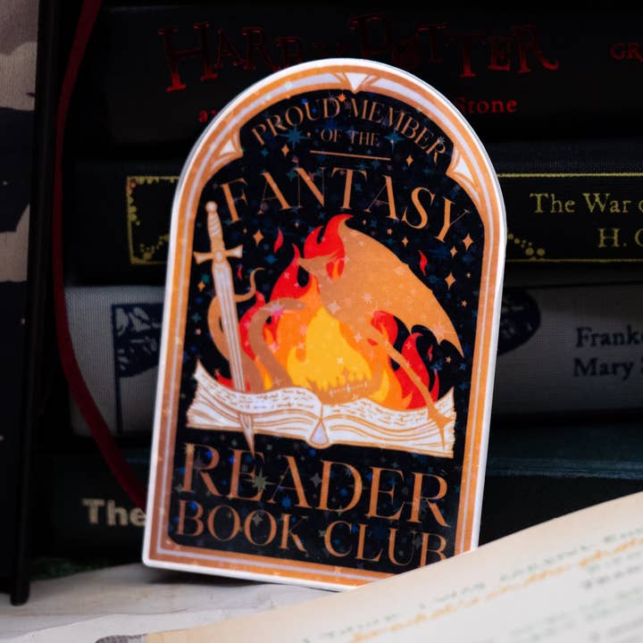 Proud Member of the Fantasy Readers Book Club Vinyl Sticker for wholesale by Nymeris Art