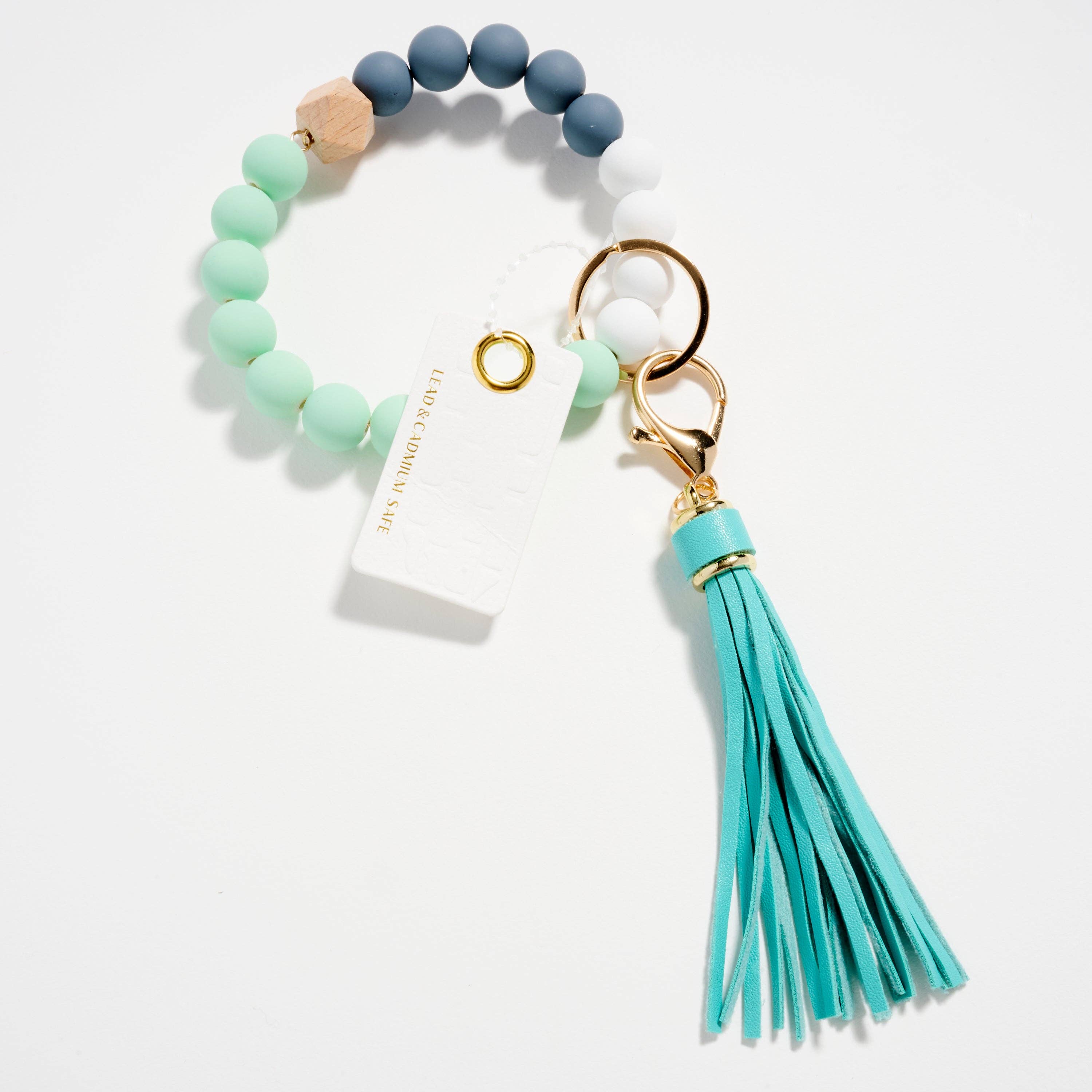 Frem – wholesale Keychain bracelet – Beaded Bracelet Keychain with Tassel – Silicone Bead Wristlet Key Ring8