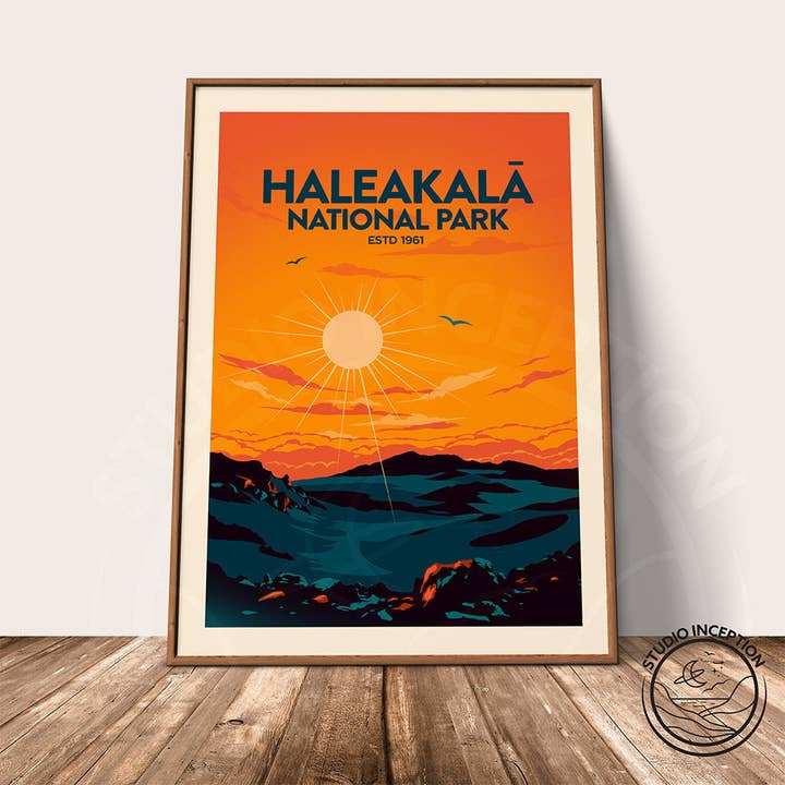 Impression de style traditionnel du parc national de Haleakala pour la vente par Studio Inception