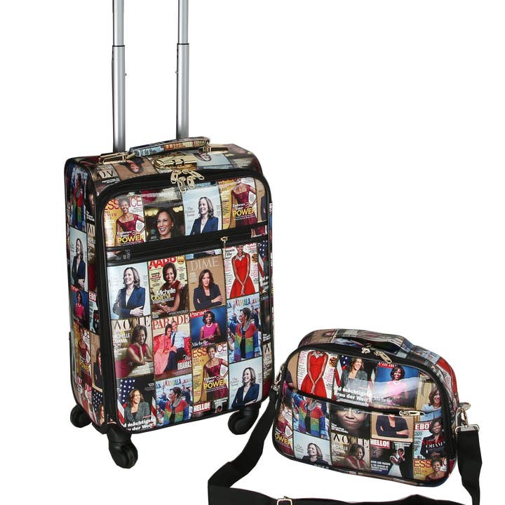 Glossy Magazine Cover Luggage Bag Crossbody Bag for wholesale by Handbag Factory Corp