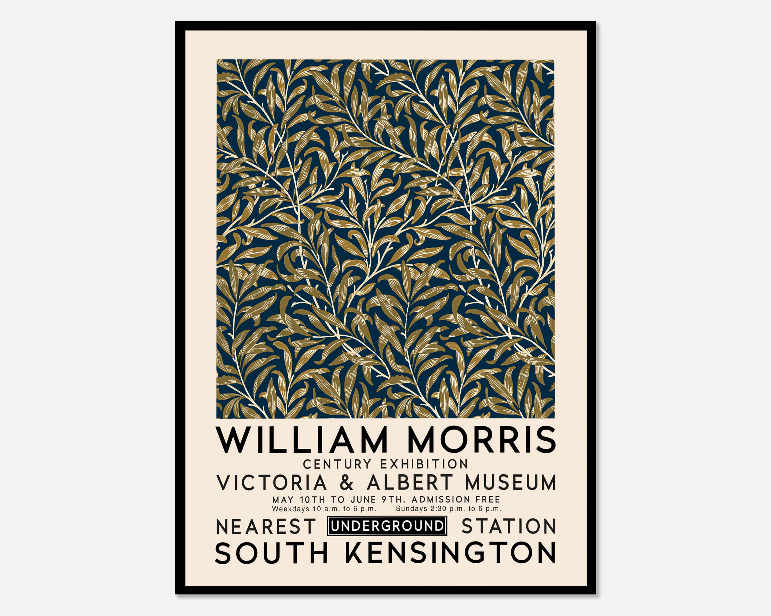 Sugar & Canvas - Wholesale Art Print - William Morris Willow Bough Vintage Poster Art Print W160