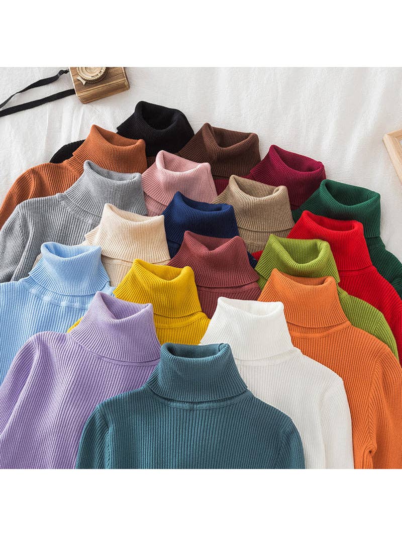 safistyle – wholesale Stickad topp - Dam – Klassisk ribbad turtleneck topp9