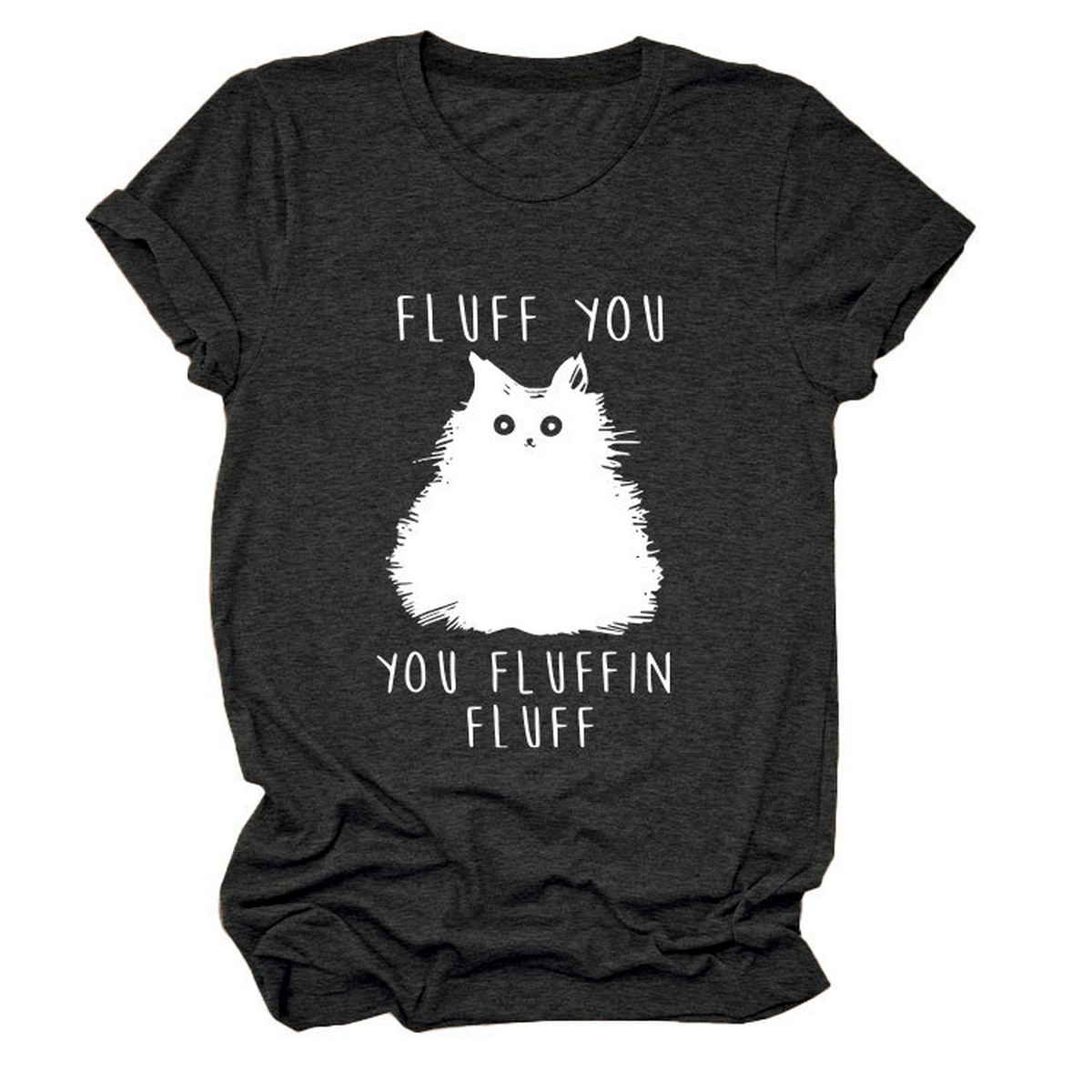 ACCITY - Wholesale Screen Printed T-Shirt - Women's - Women’s Graphic Tee – Fluff You Cat Print_CWTTSL051021