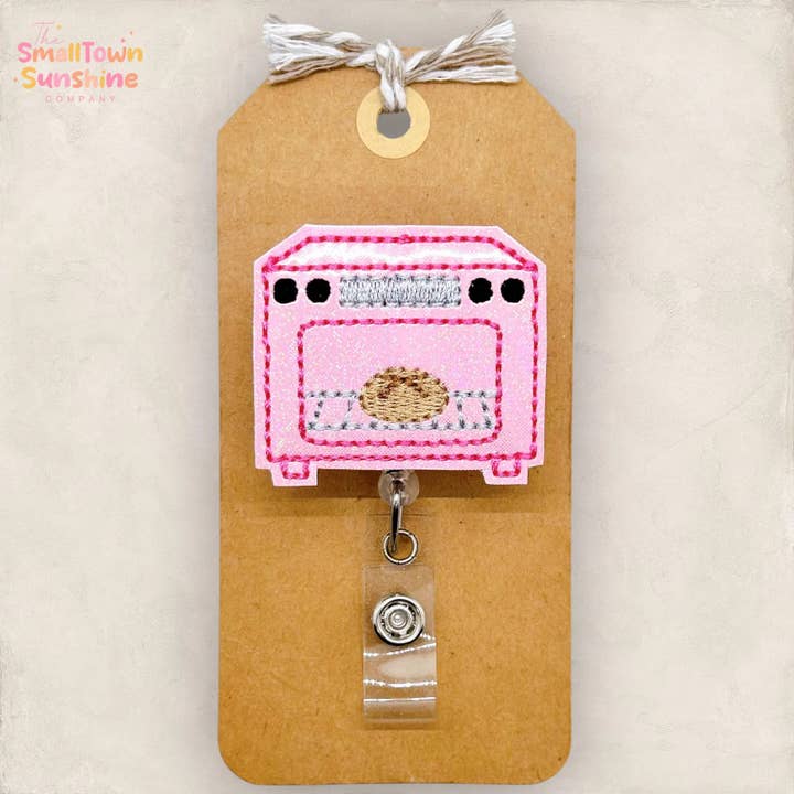 Bun in the Oven Badge Reel // Pink for wholesale by The SmallTownSunshine Company