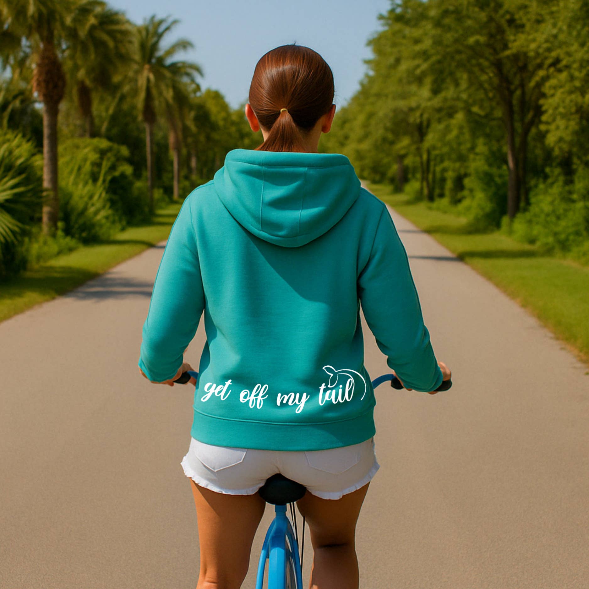 Tipsy Mermaid® - Wholesale Hoodie - Women's - Tipsy Mermaid® Get Off My Tail Hoodie- Aqua