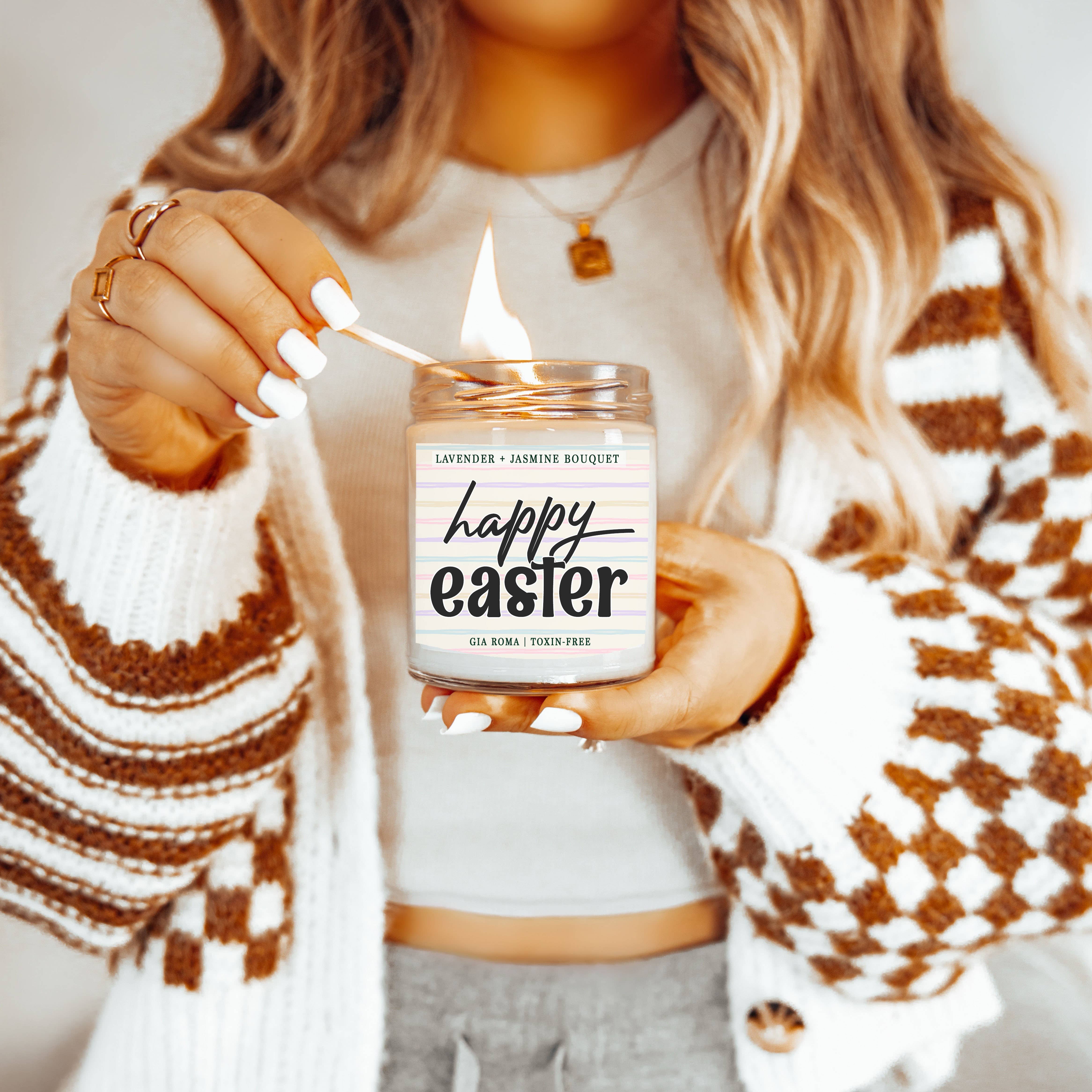 Gia Roma - Vendita all'ingrosso Candela in vasetto - Candele pasquali retrò con graziosi barattoli profumati alla soia primaverile33