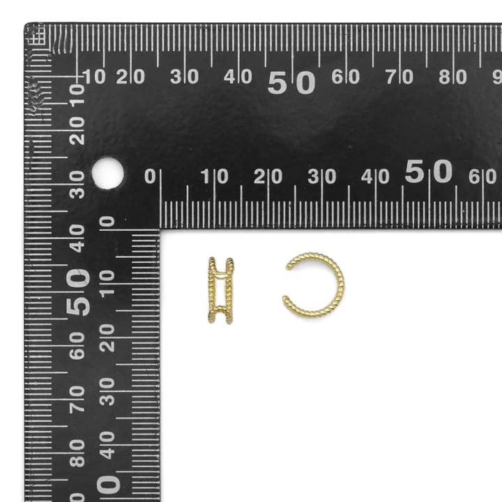 BestBeads&Beyond - Wholesale Cuff/wrap earrings - Gold Double Line Twisted Ear Cuff, Sku#LX3142