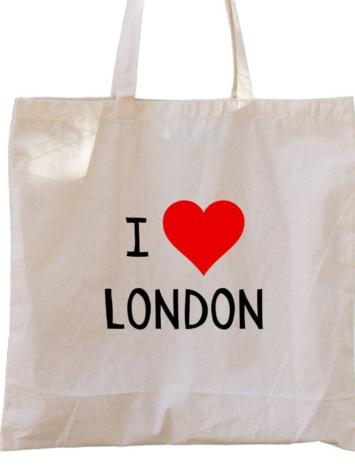Second Ave Canvas draagtas Rood I Heart Love London voor wholesale door Second Ave Gift Company