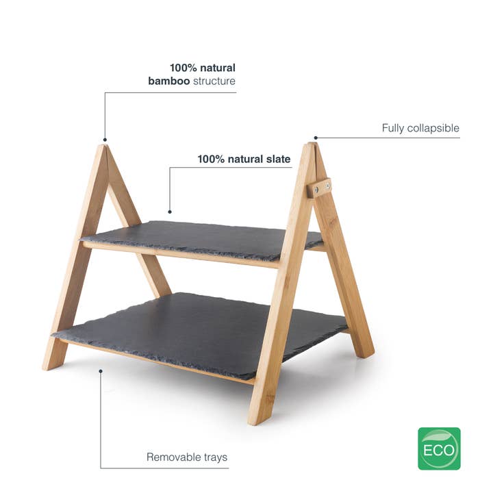 LACOR MENAJE PROFESIONAL S.L. - Vendita all'ingrosso Vassoi da portata - Espositore rettangolare a due livelli con lavagne in ardesia4