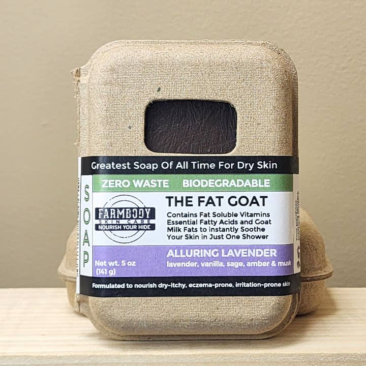 Farmbody Skin Care - Venta al por mayor Pastilla de jabón - The Fat Goat | El mejor jabón de leche de cabra y sebo para eccema y piel irritada9