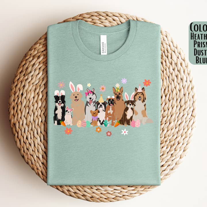 The Shirt Company - Wholesale T-Shirt (Graphic) - Women's - Easter Dogs Shirt - Dog Easter Shirt0