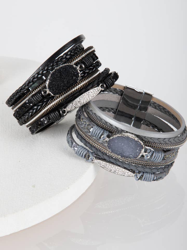 Sparkly Druzy Braided Bracelet for wholesale by SAACHI