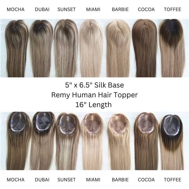 Milk & Honey - Wholesale Hair Extensions - 16'' Remy Human Hair Toppers 5 x 6.5 Silk Base