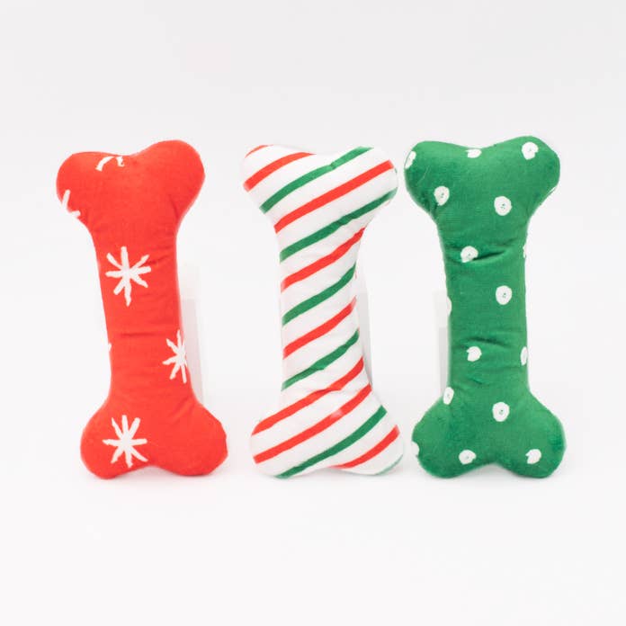Holiday Patterned Bones - Regular 3-Pack - Christmas Dog Toy for wholesale by ZippyPaws