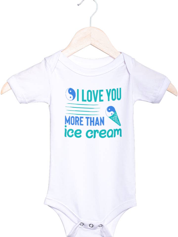 Baby Onesies 'I Love You More Than Ice Cream'' Baby Bodysuit for wholesale by WooHoo Apparel