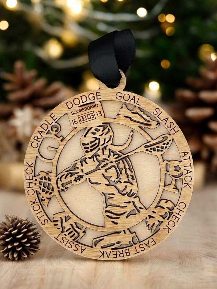 Adornos Deportivos – Diseño Personalizado de Madera Cortada con Láser con Nombre para venta al por mayor de Montgomery and Claire