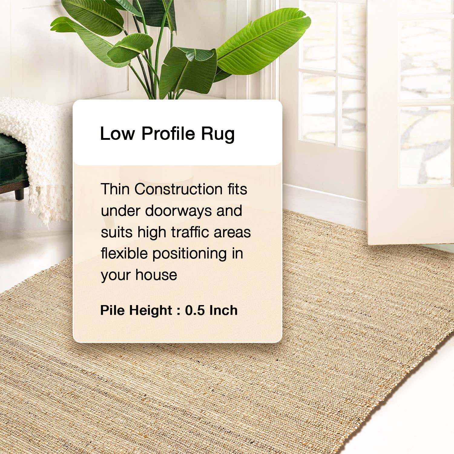 chardin home - Wholesale Area Rug - Jute Chindi Rug-Natural Jute-2'x3'.5