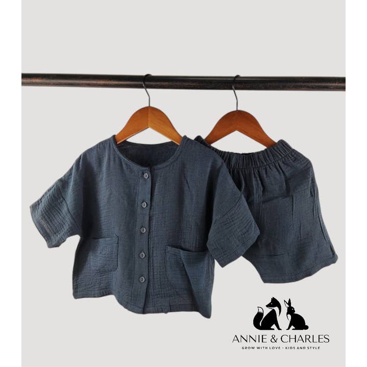 Annie & Charles - Wholesale Top & Short Set - Baby - Annie & Charles® Summer Muslin Set UNI