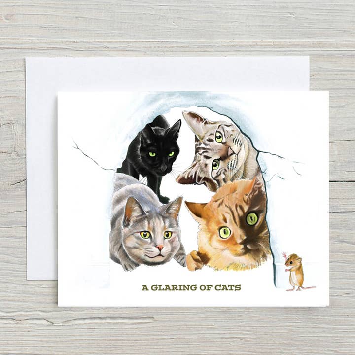 Une carte Glaring Of Cats pour la vente par Sarah Gregory Designs