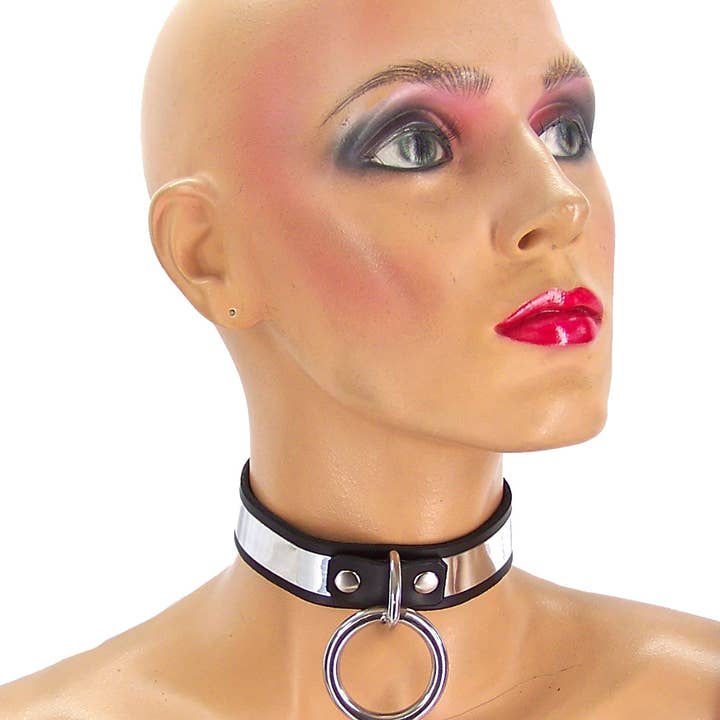 Axovus - Wholesale Choker/Collar - Leather Metal Band Single Ring Bondage Collar