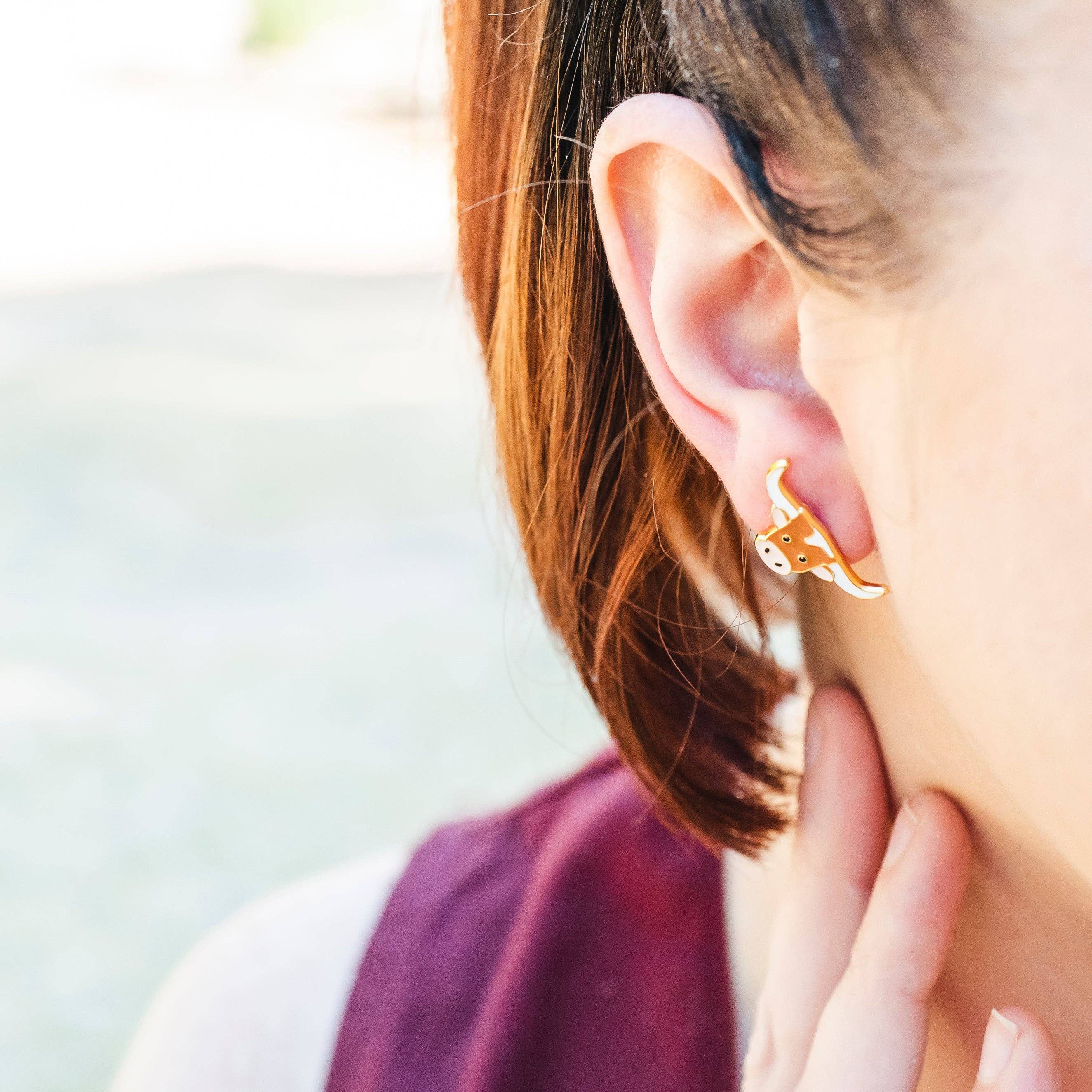 Miss Modi - Wholesale Stud/Post Earrings - Texas Longhorn Enamel Earrings/ Bracelet/ Necklace2