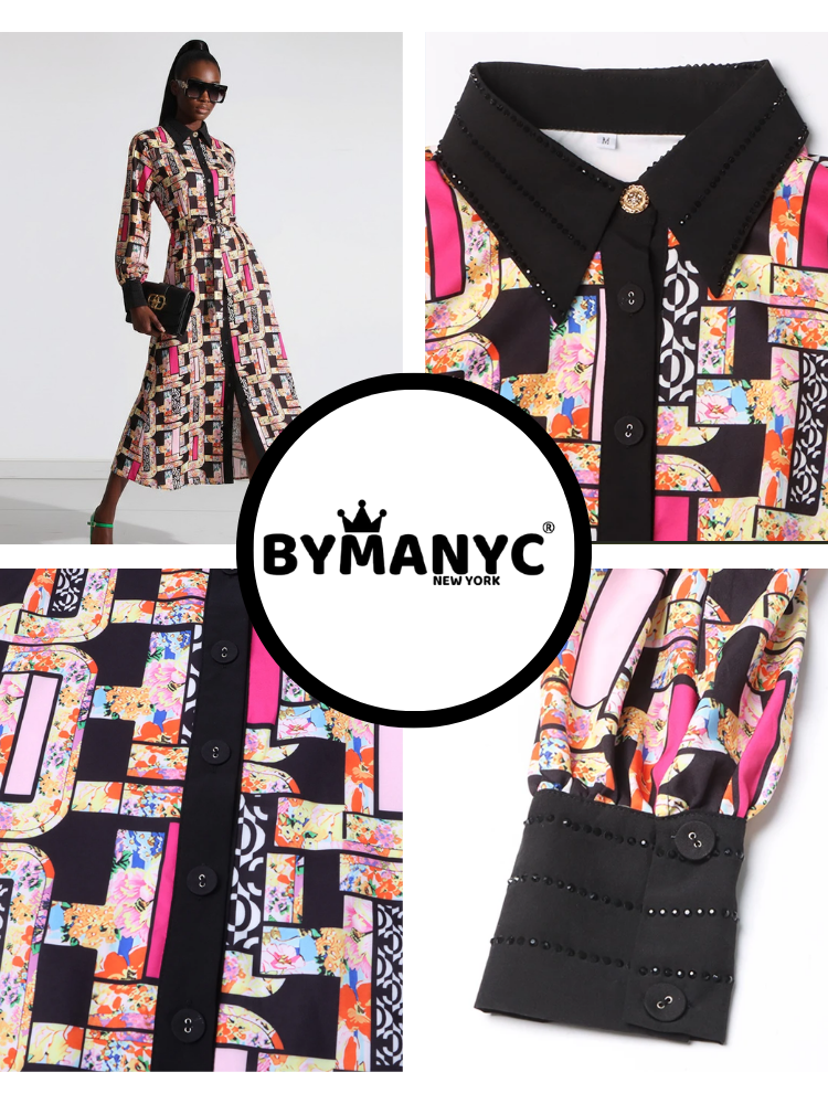 Aspicture Maxi Dress New Collection BYMANYC ® New York • Abstract Neon Garden for wholesale on Faire1