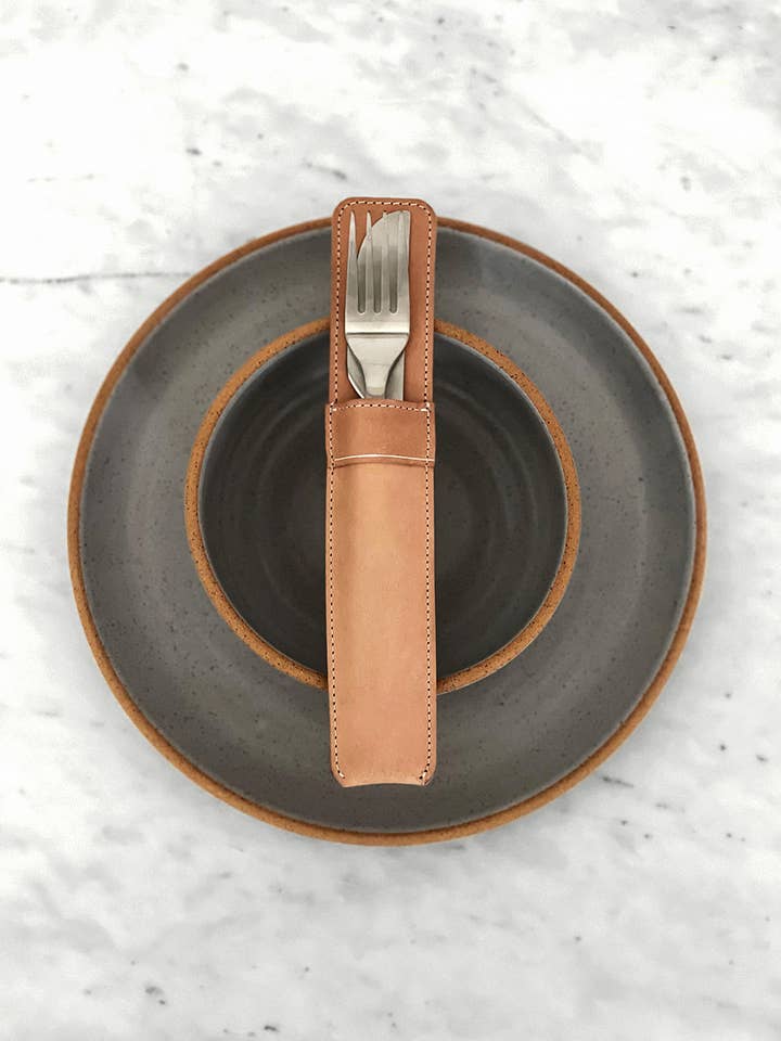 Bolsa de talheres de couro, para 2 peças de talheres por atacado de Studio Findings