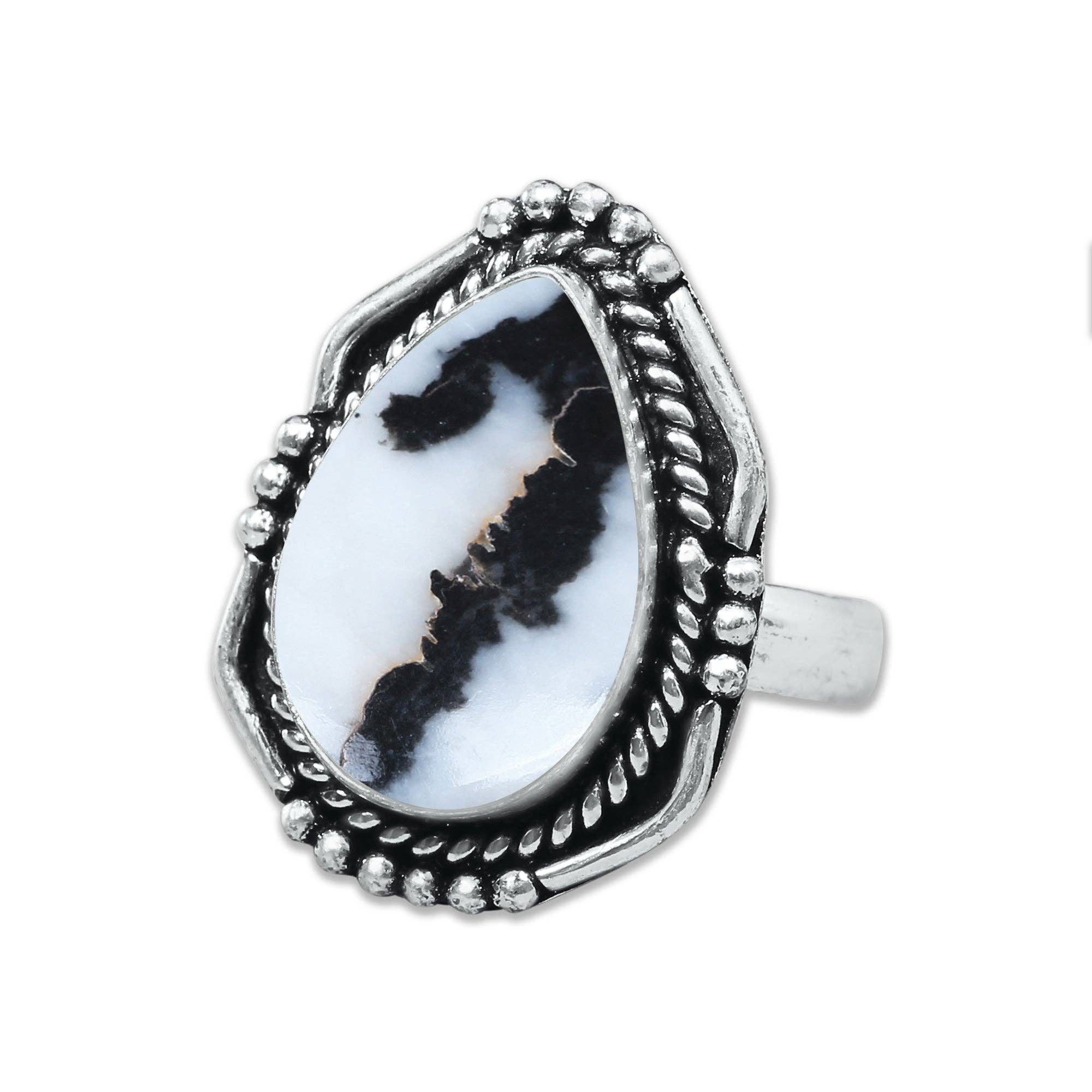 Handmade Jewels - Wholesale Cocktail/Statement Ring - Buffalo Turquoise Rings – Handmade, Silver-Plated, Boho Style11