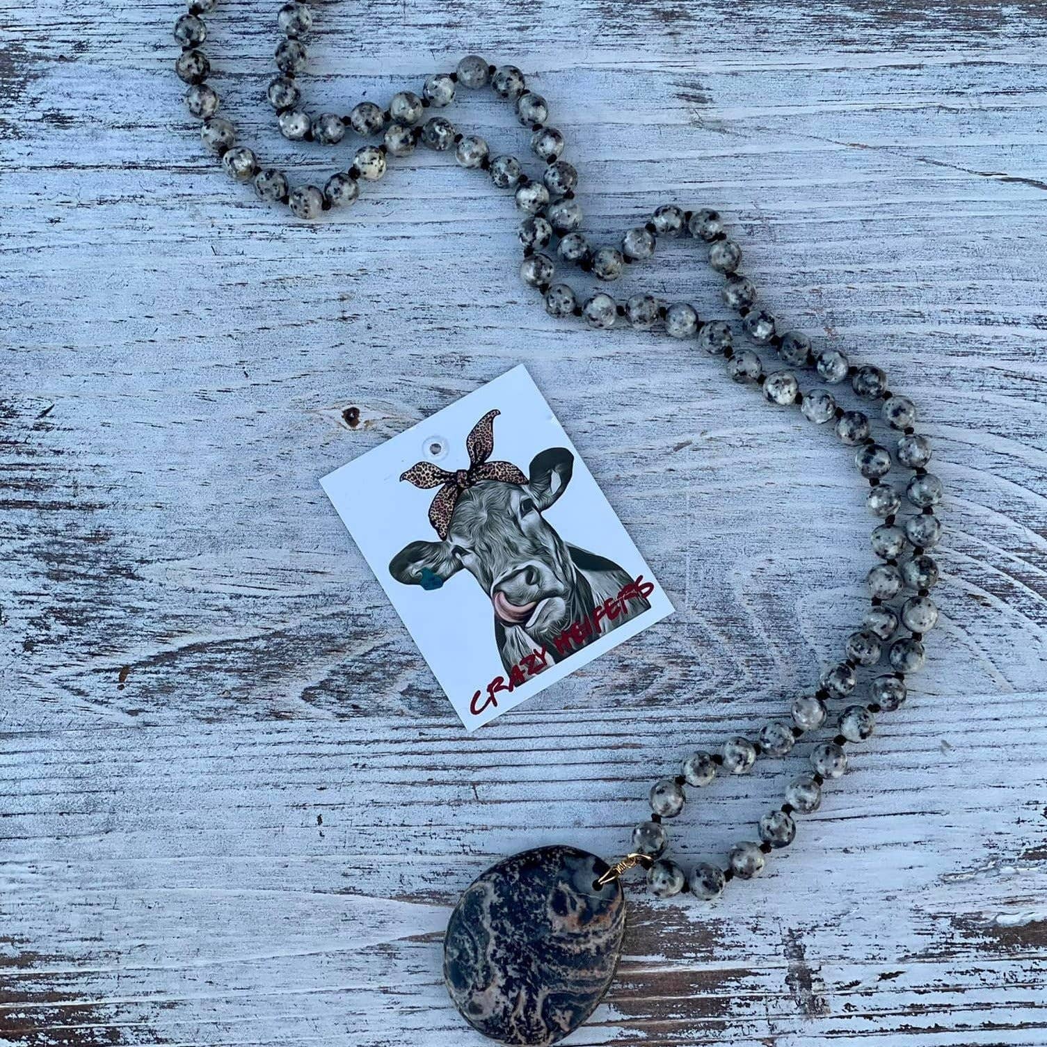 Crazy Heifers Wholesale – Engroshandel Halskæde med vedhæng – Stor Howlite sten halskæde1