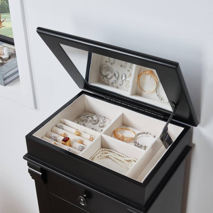 HOMYCASA DESIGN INC - Wholesale Jewelry Box/Organizer - Homy Casa 5-Drawer Jewelry Armoire with Swing Doors, Cherry11