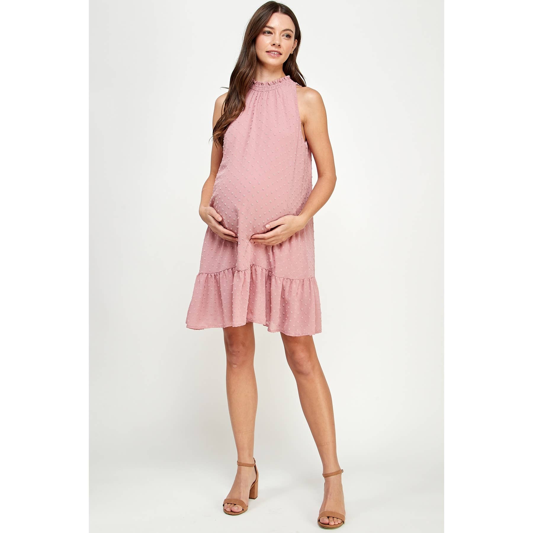 Hello Miz - Vente Robe - Robe de maternité à col montant en plumetis avec volant15