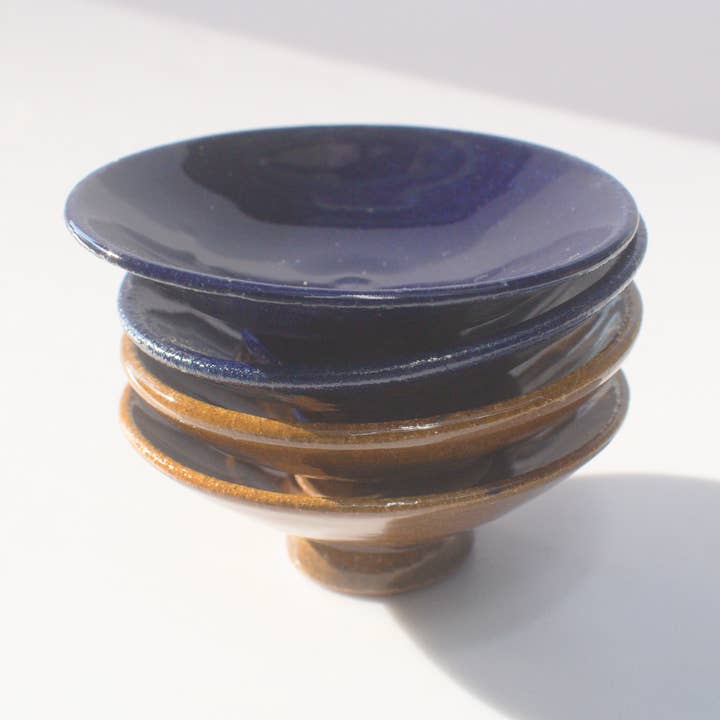 Ceramic 3" shallow bowls for soy sauce, spices, rings for wholesale by Ceramic Heights